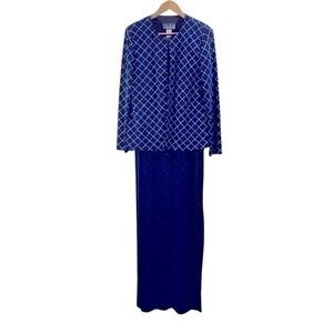 Alex Evening women’s 2 PC set maxi dress Size 12 Color Blue